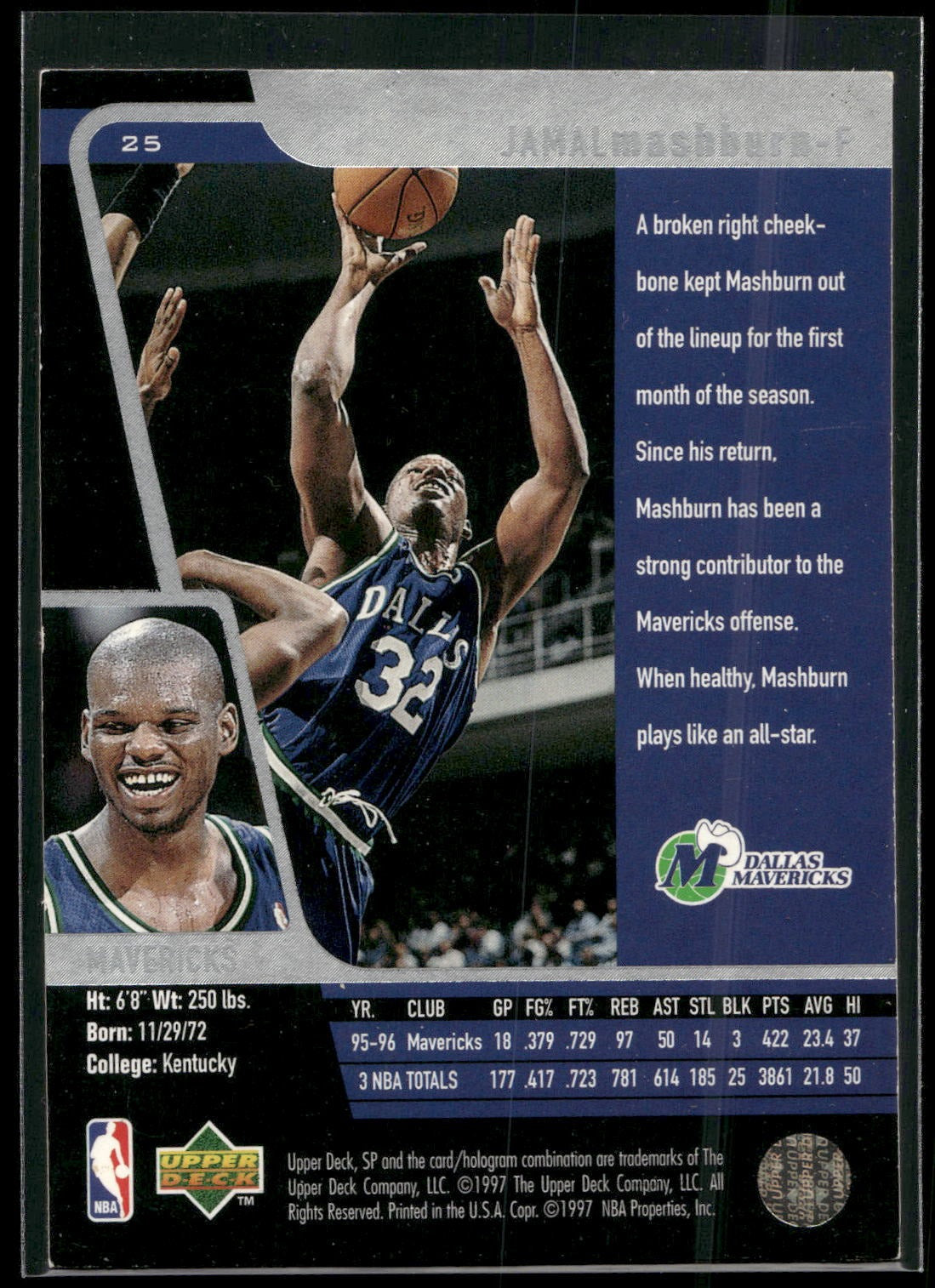1996-97 SP #25 Jamal Mashburn