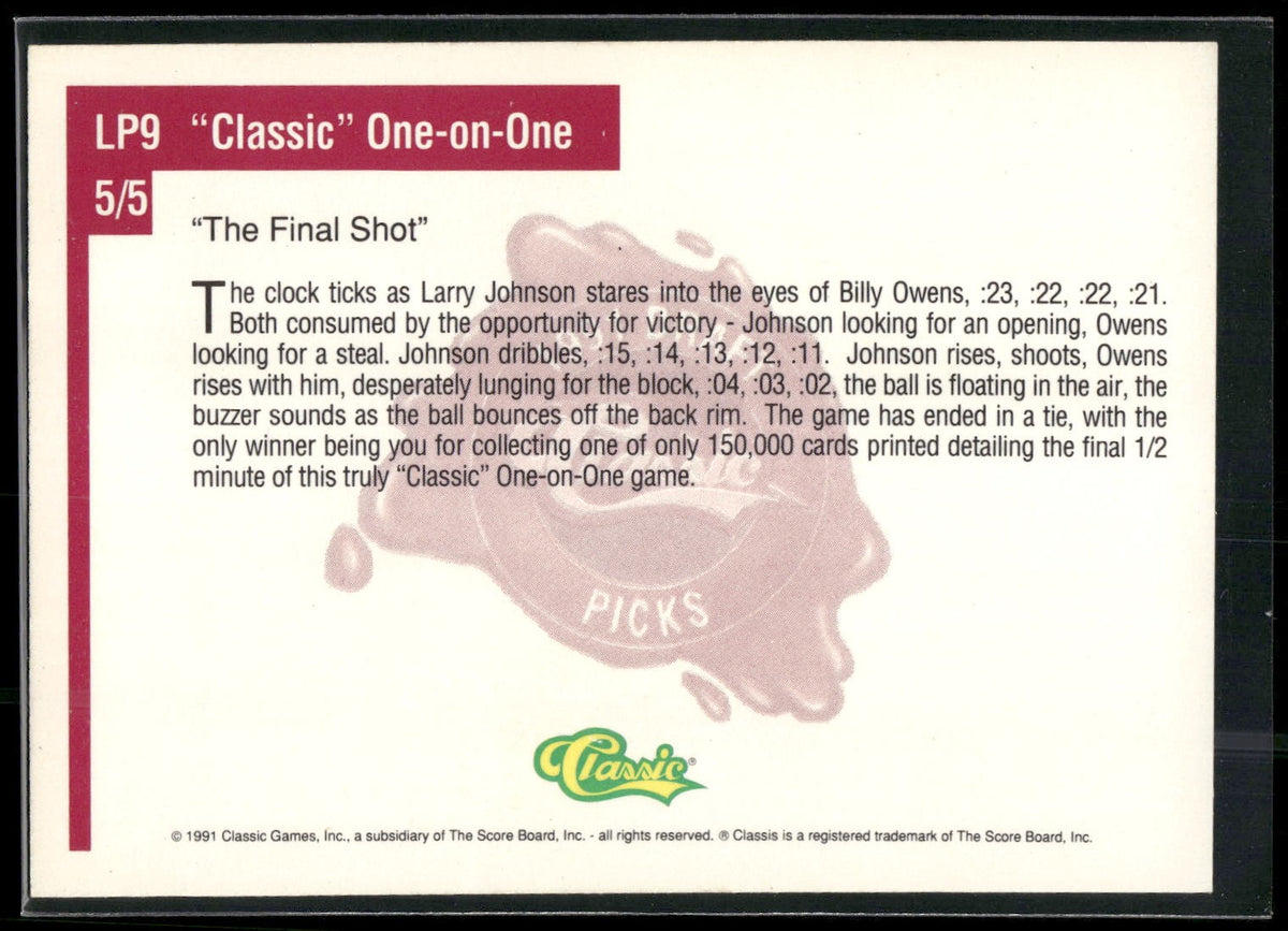 1991 Classic Four Sport #LP9 “The Final Shot” Limited Prints French
