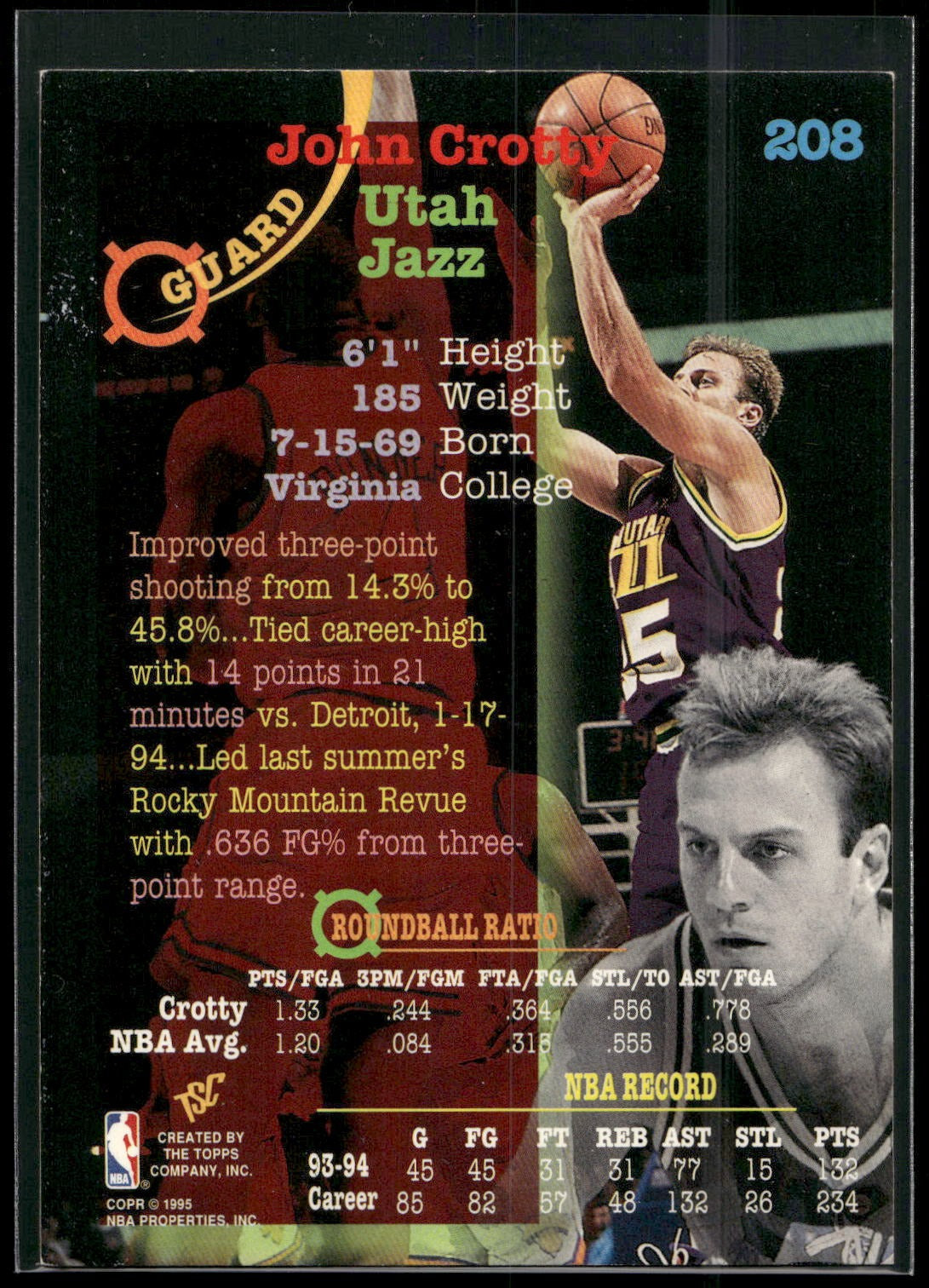 1994-95 Stadium Club #208 John Crotty