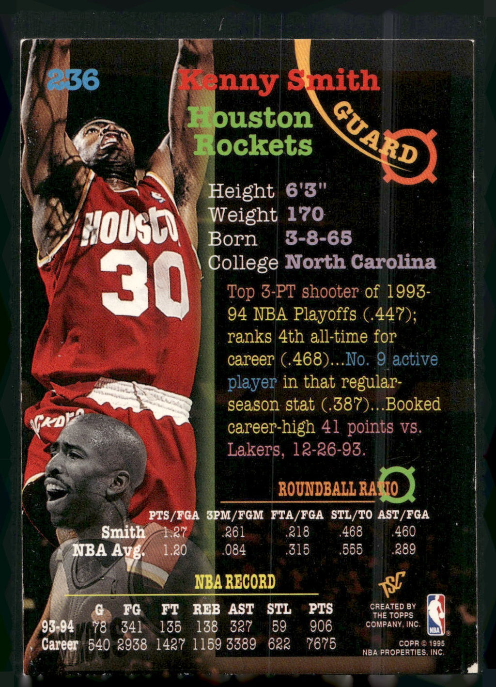 1994-95 Stadium Club #236 Kenny Smith
