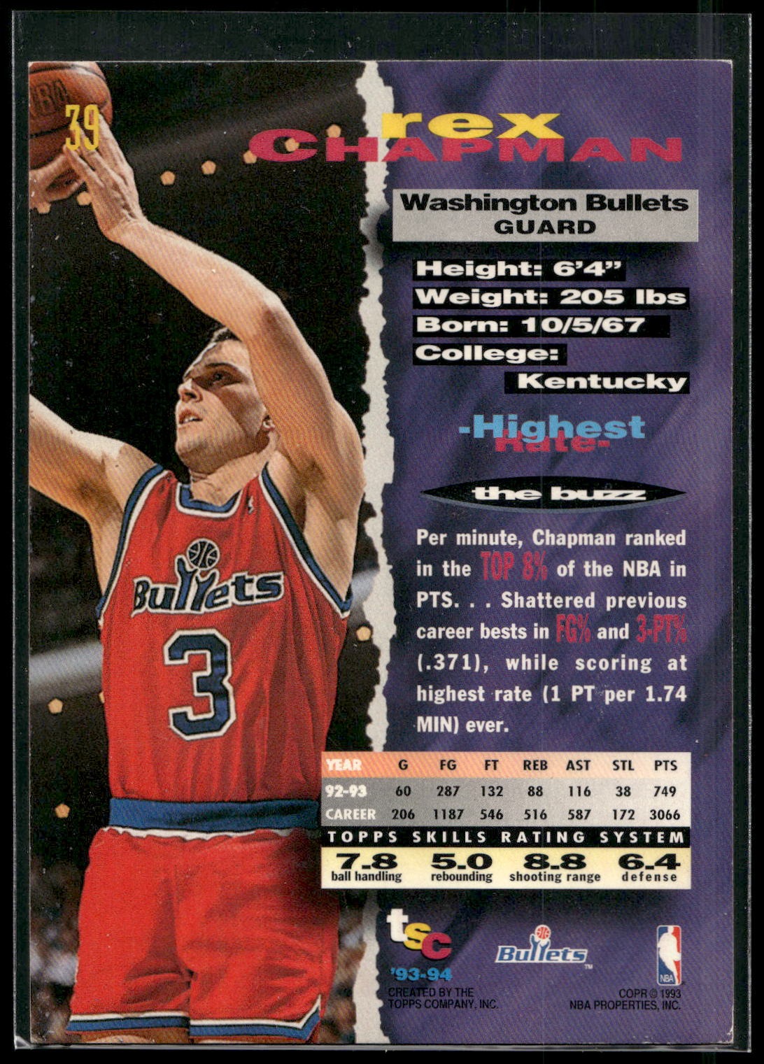 1993-94 Stadium Club #39 Rex Chapman
