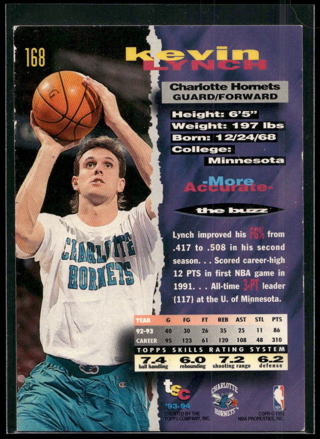 1993-94 Stadium Club #168 Kevin Lynch