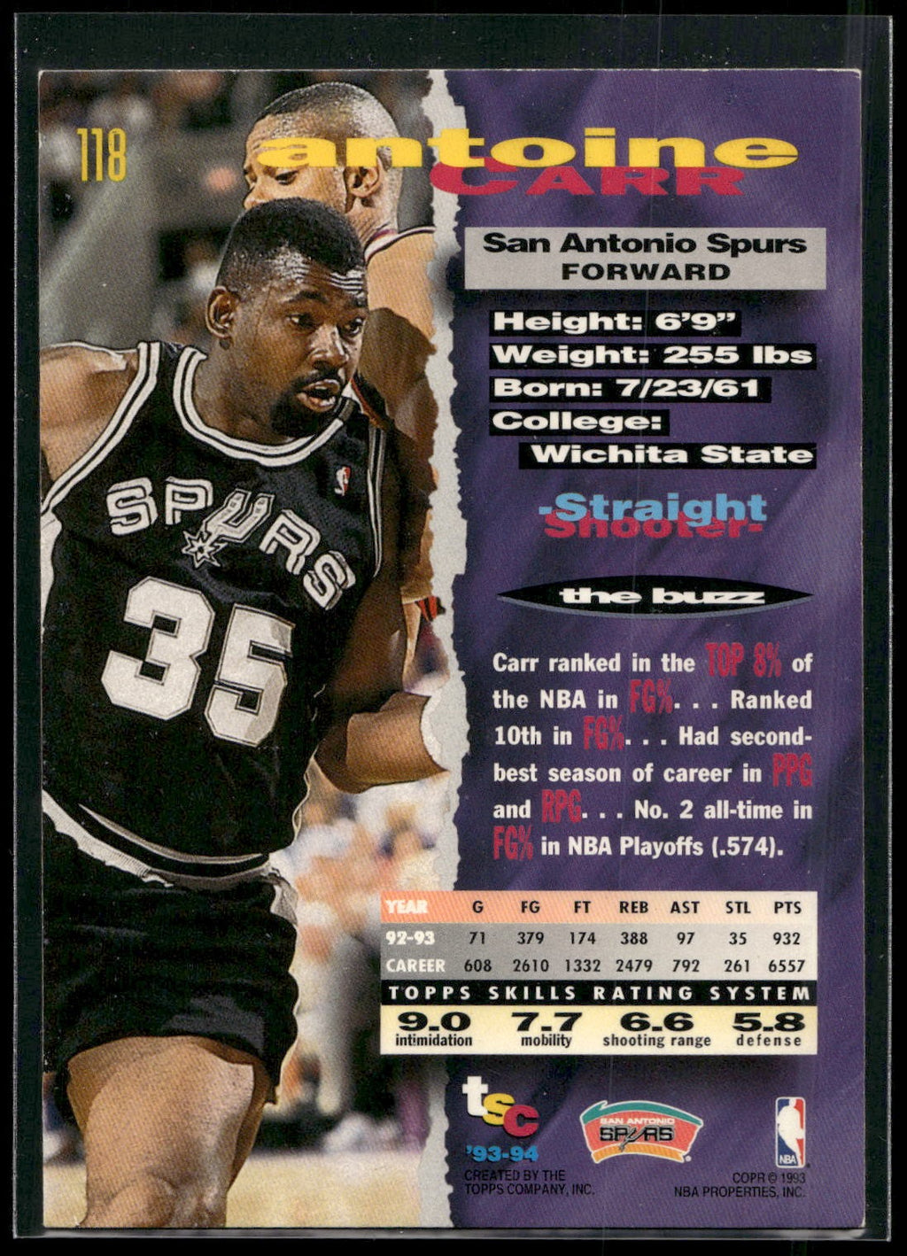 1993-94 Stadium Club #118 Antoine Carr