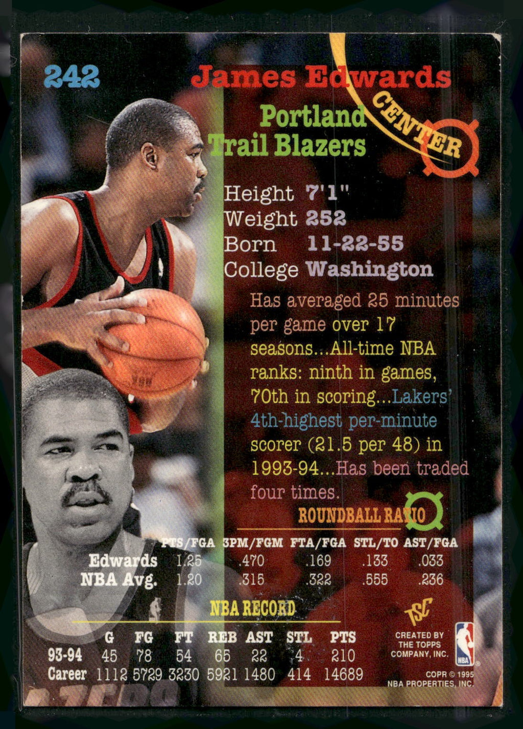 1994-95 Stadium Club #242 James Edwards