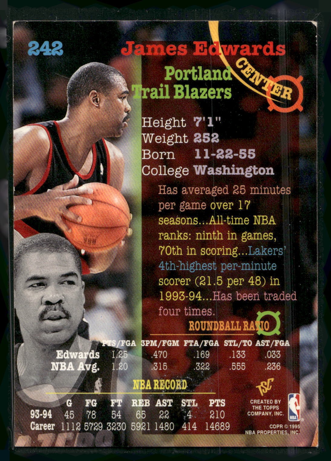 1994-95 Stadium Club #242 James Edwards