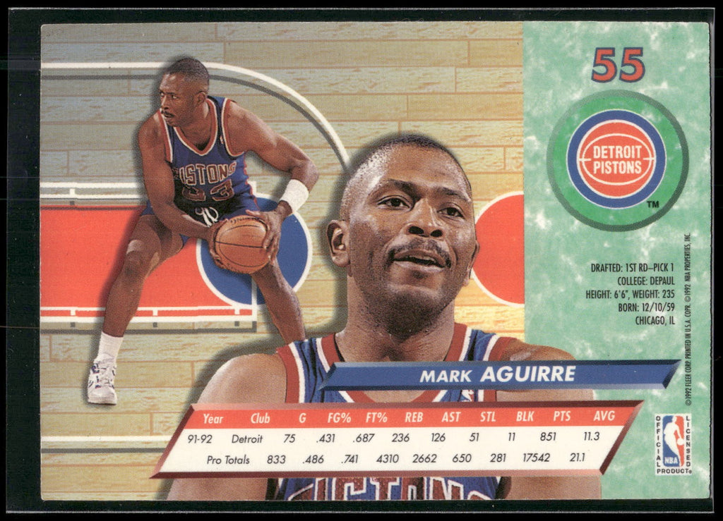 1992-93 Ultra #55 Mark Aguirre
