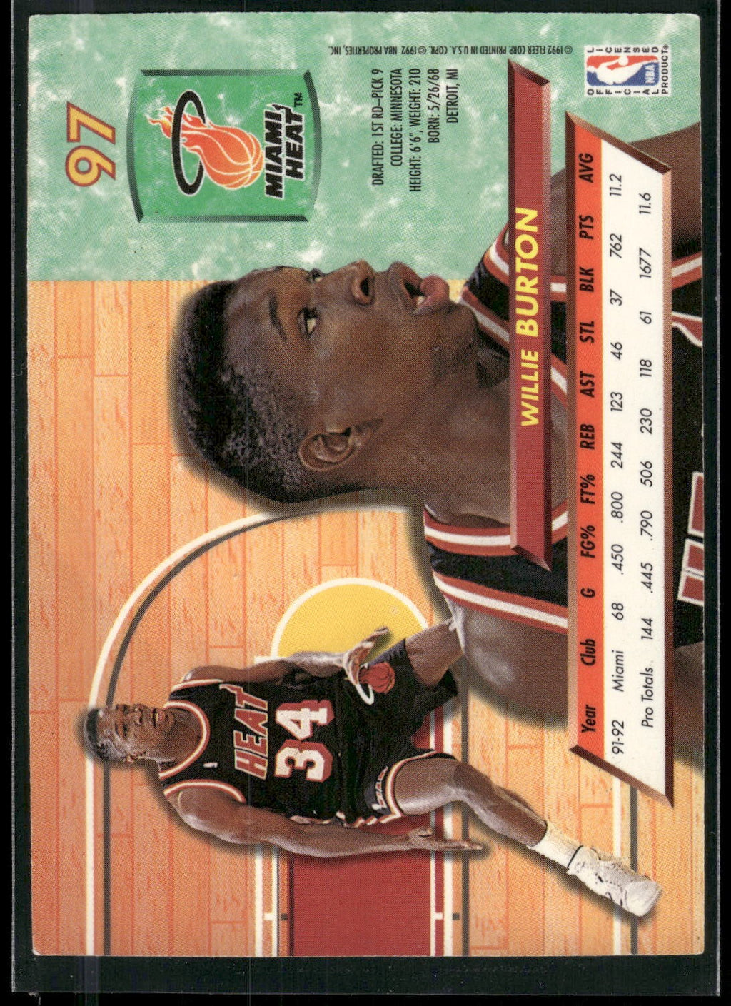 1992-93 Ultra #97 Willie Burton