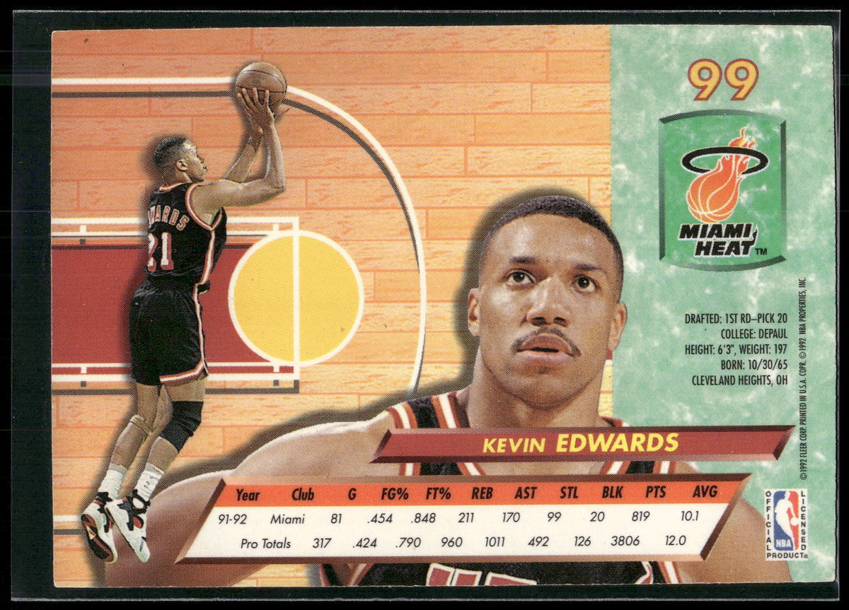 1992-93 Ultra #99 Kevin Edwards