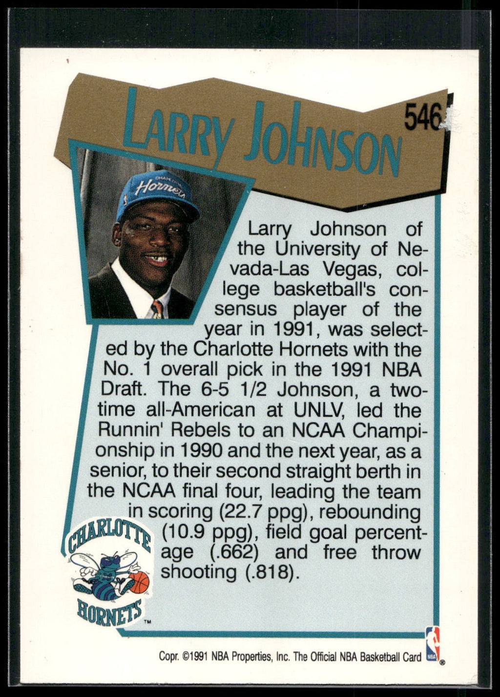 1991-92 Hoops #546 Larry Johnson
