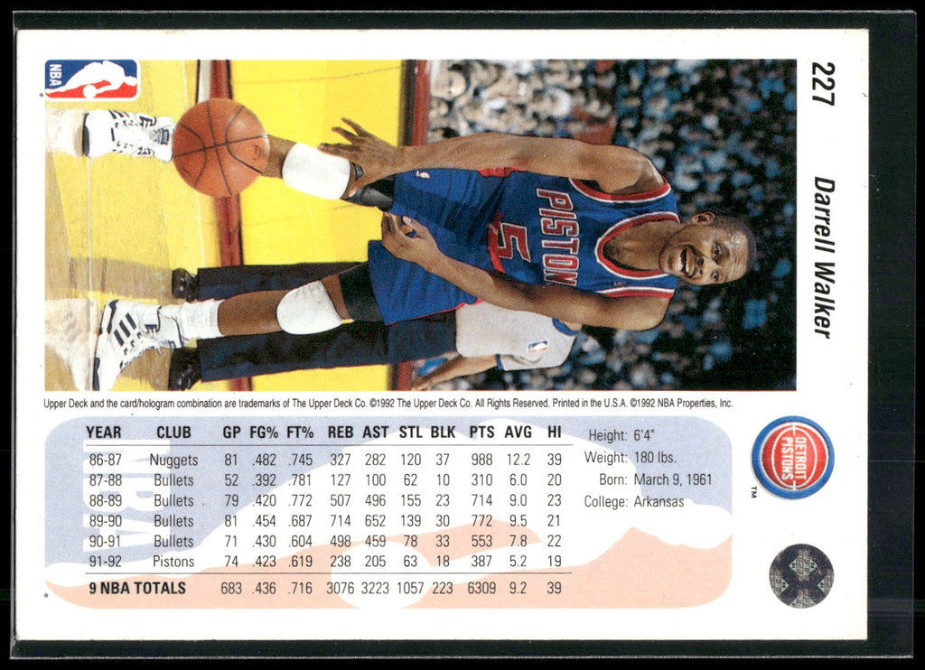 1992-93 Upper Deck #227 Darrell Walker