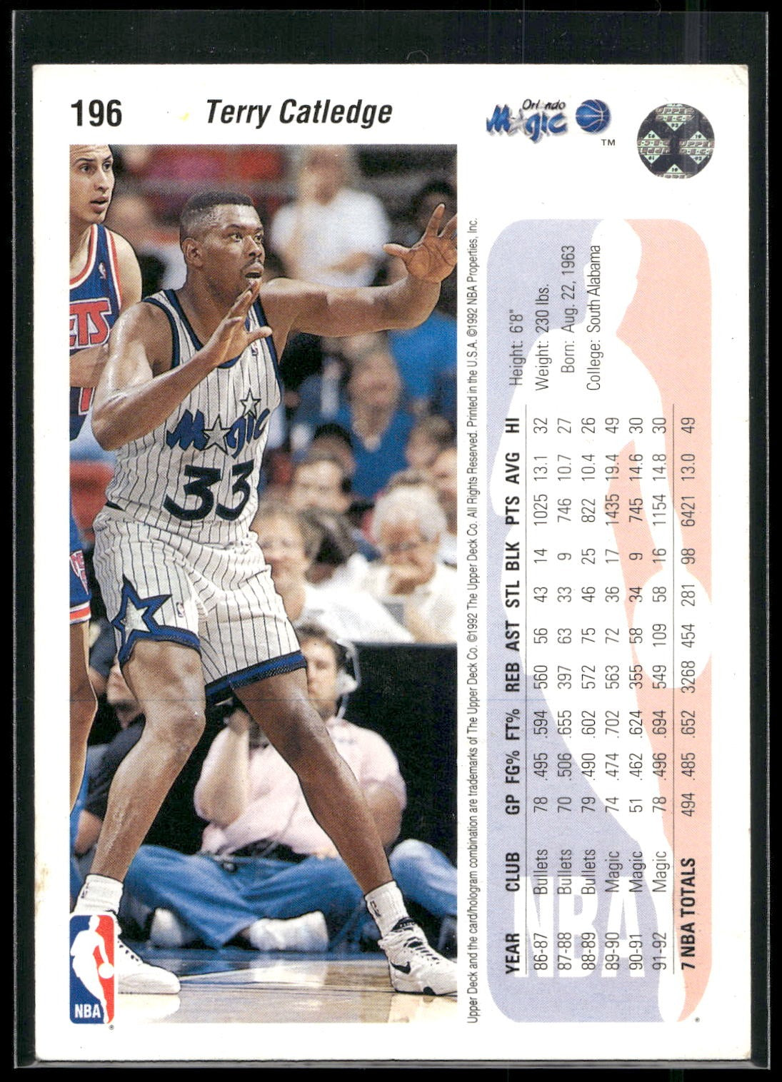 1992-93 Upper Deck #196 Terry Catledge