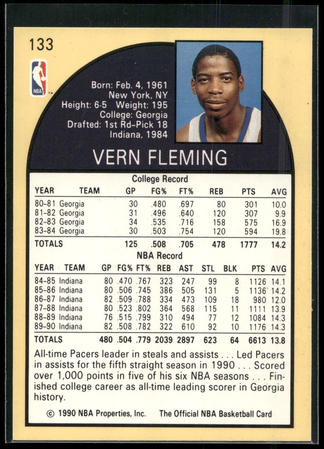 1990-91 Hoops #133 Vern Fleming