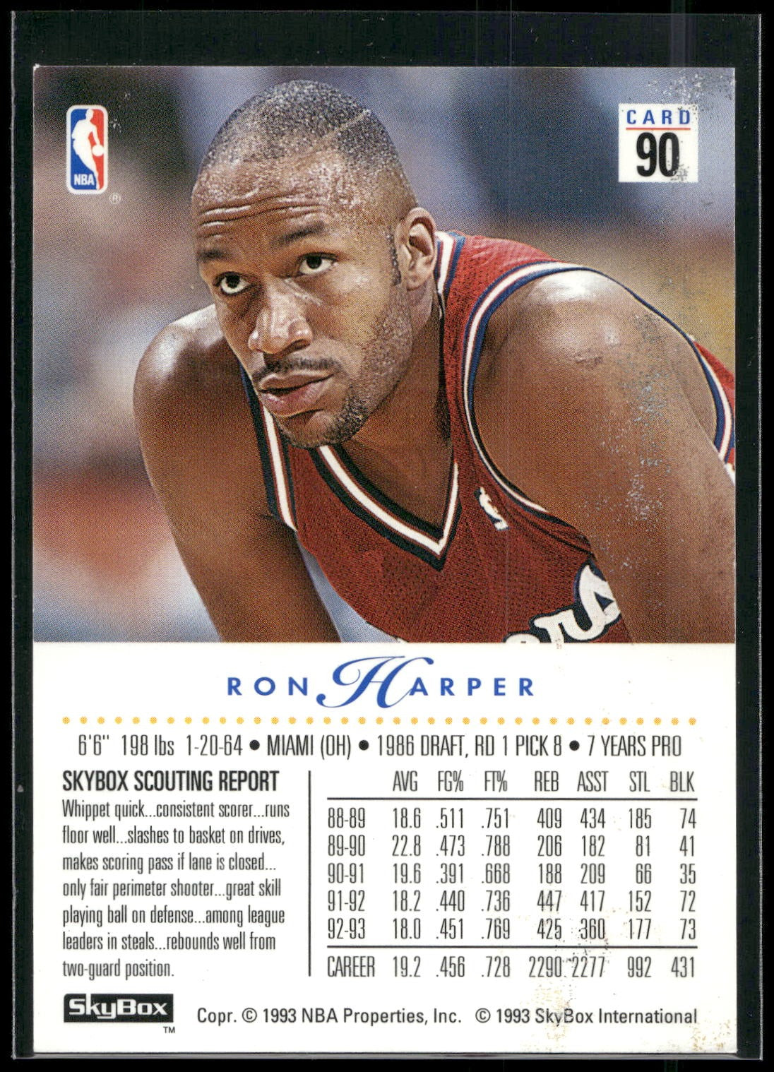 1993-94 SkyBox Premium #90 Ron Harper