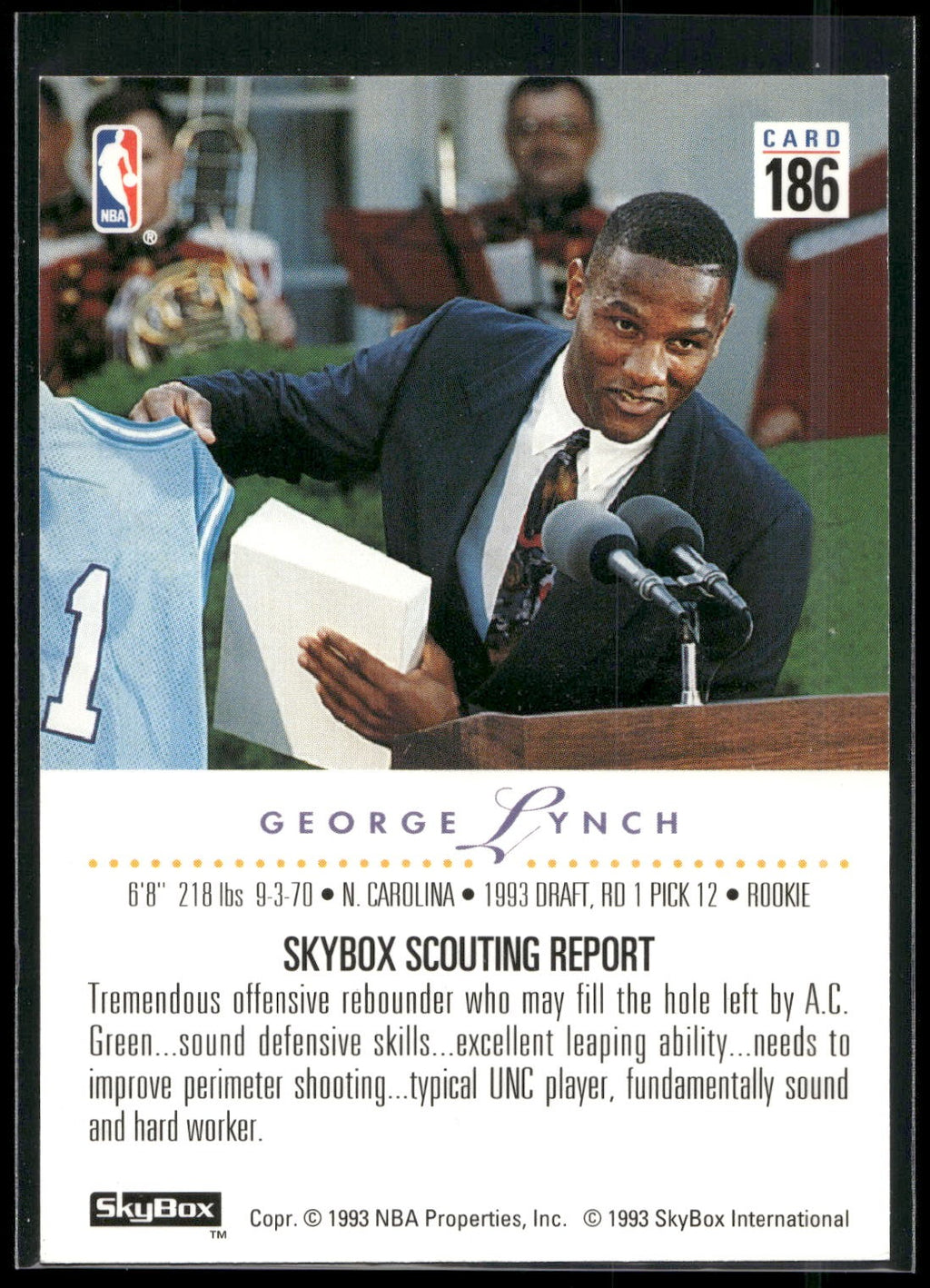 1993-94 SkyBox Premium #186 George Lynch