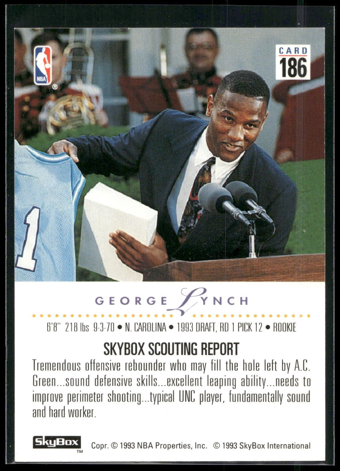 1993-94 SkyBox Premium #186 George Lynch