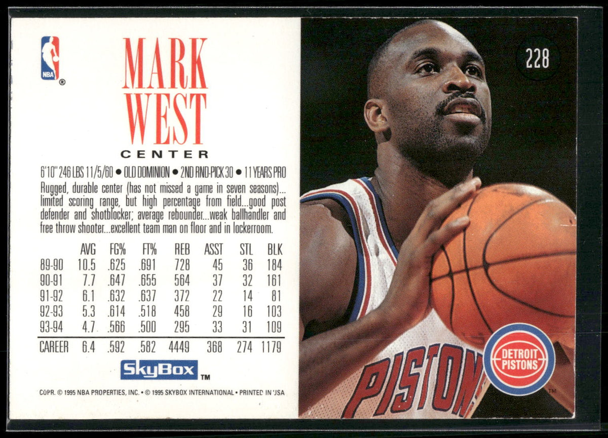 1994-95 SkyBox Premium #228 Mark West