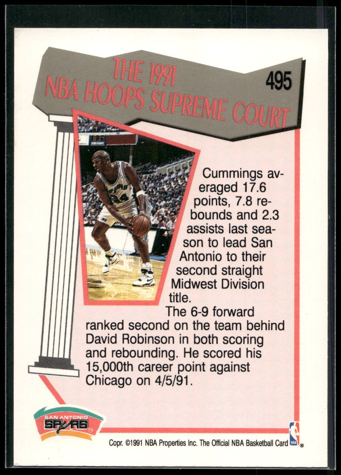 1991-92 Hoops #495 Terry Cummings