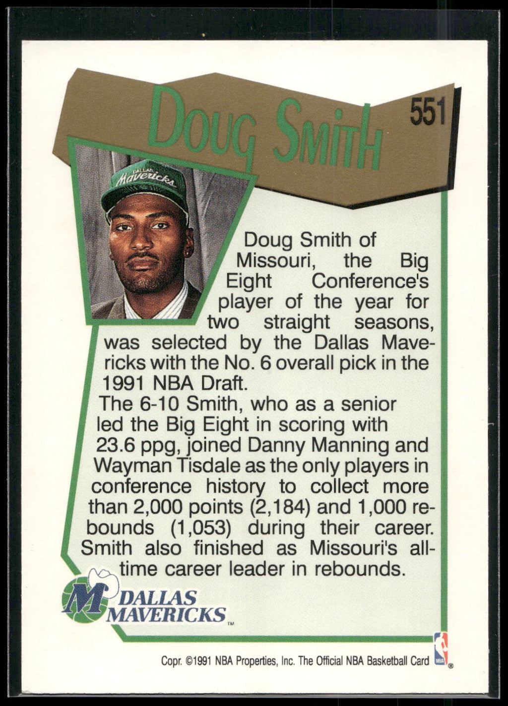 1991-92 Hoops #551 Doug Smith