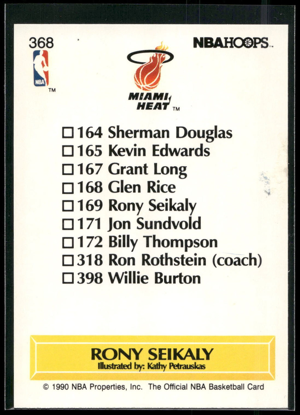 1990-91 Hoops #368 Rony Seikaly