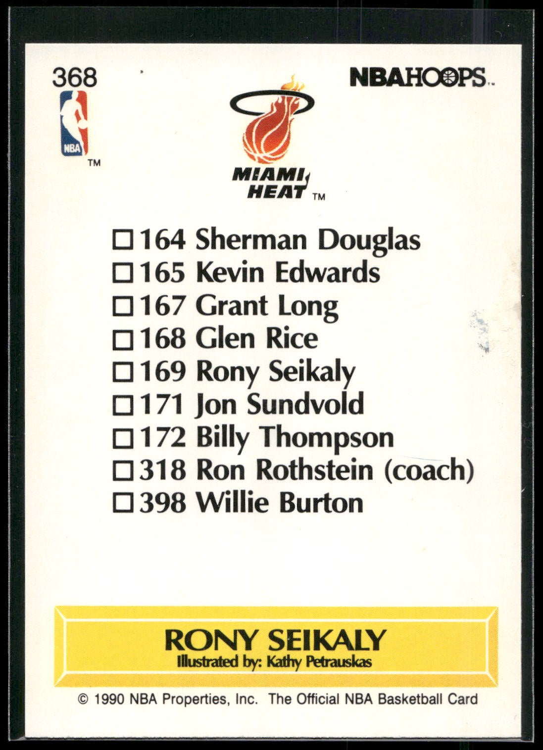 1990-91 Hoops #368 Rony Seikaly