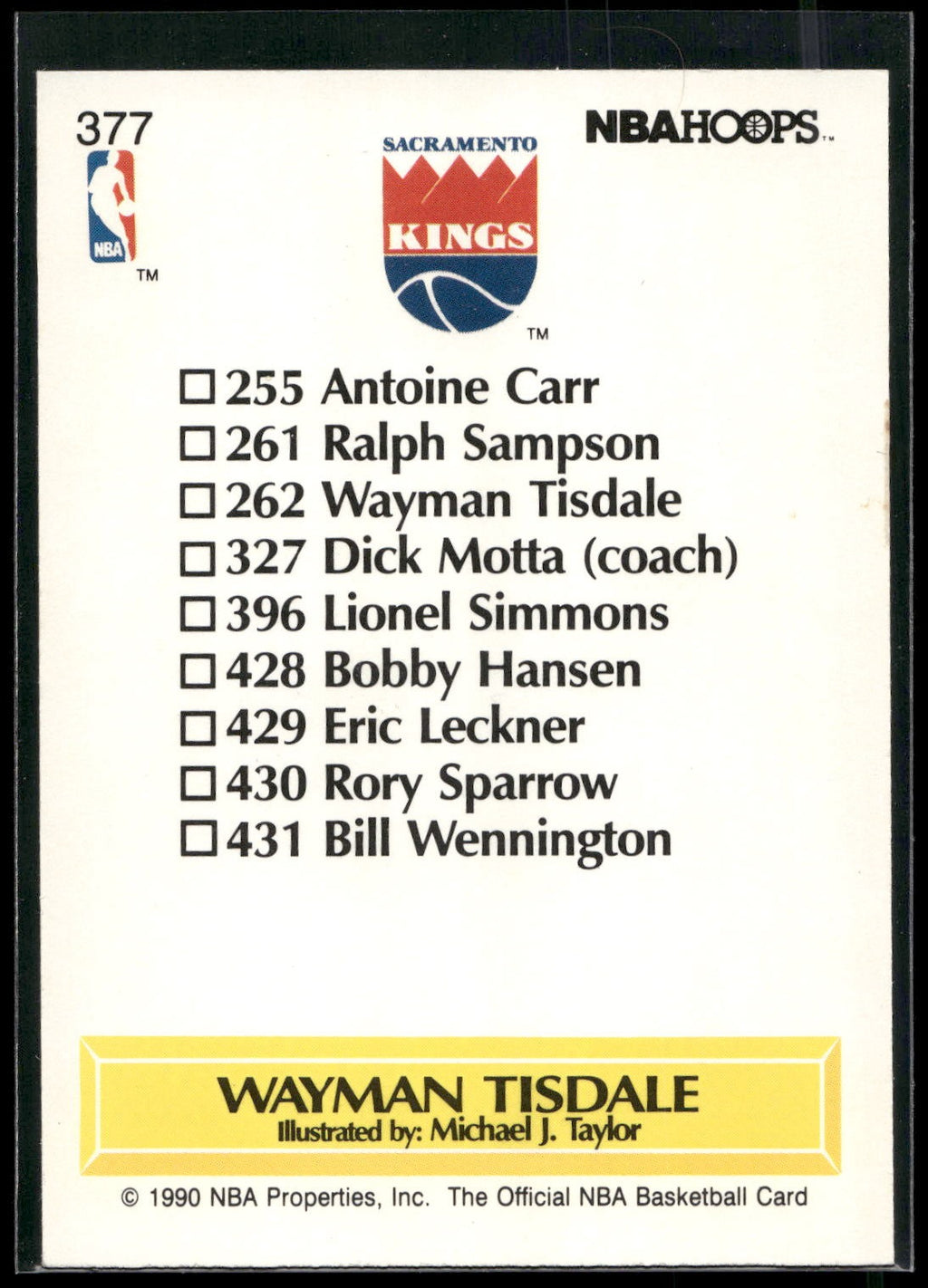 1990-91 Hoops #377 Wayman Tisdale