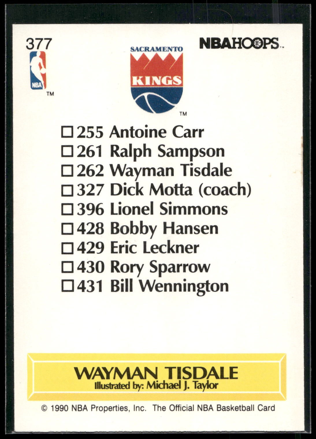 1990-91 Hoops #377 Wayman Tisdale