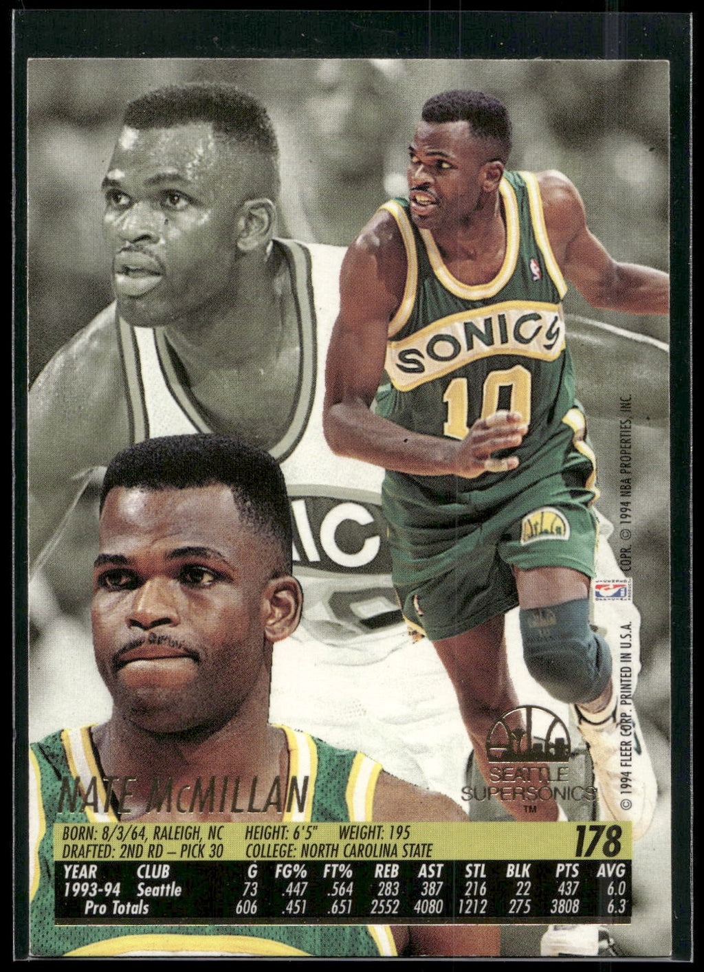 1994-95 Ultra #178 Nate McMillan