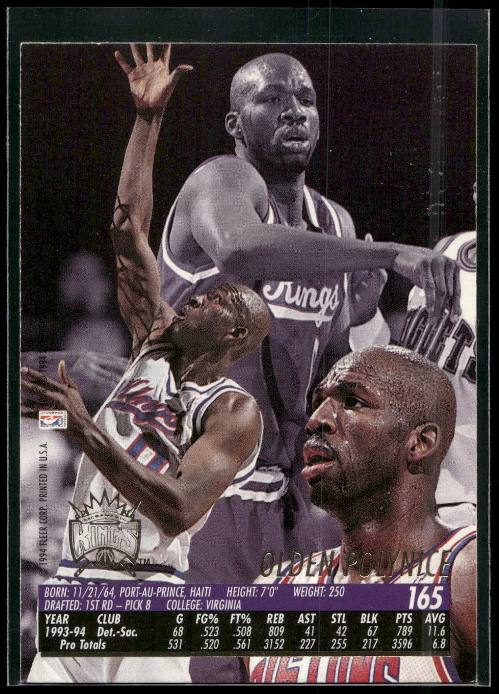 1994-95 Ultra #165 Olden Polynice