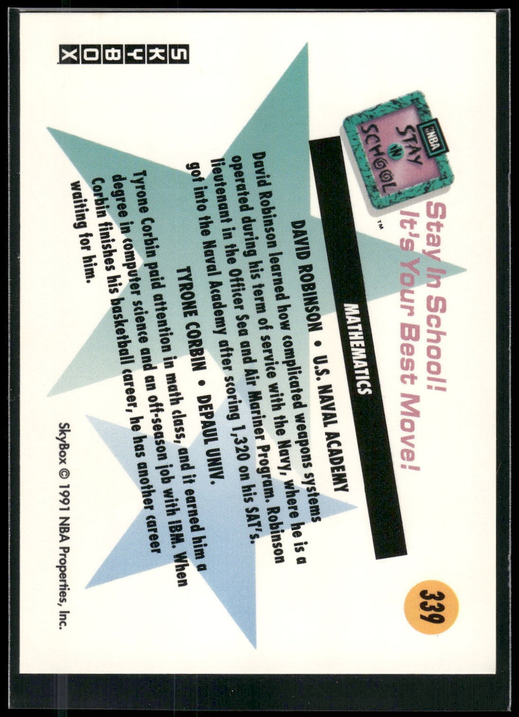 1991-92 SkyBox #339 Mathematics
