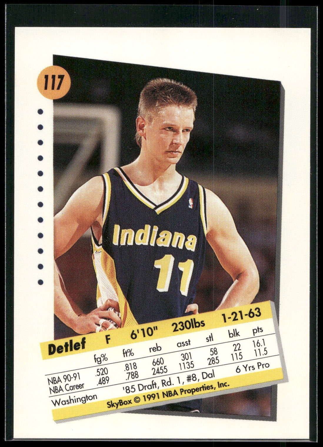 1991-92 SkyBox #117 Detlef Schrempf