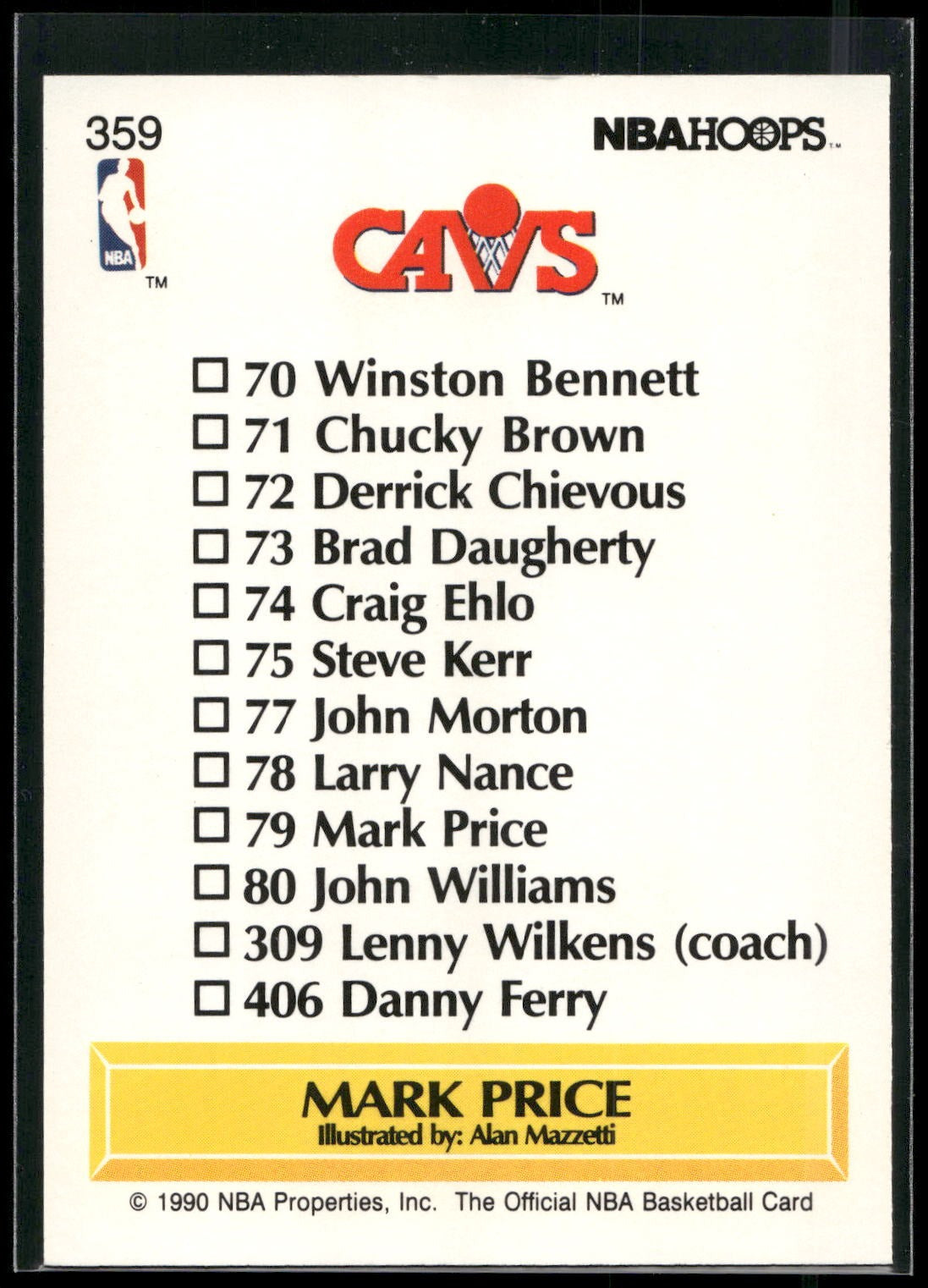 1990-91 Hoops #359 Mark Price