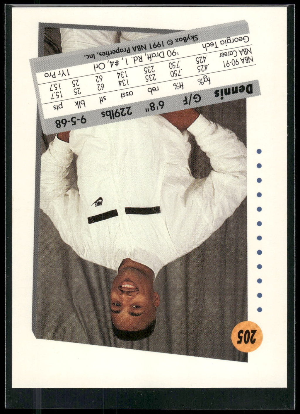 1991-92 SkyBox #205 Dennis Scott Prototypes