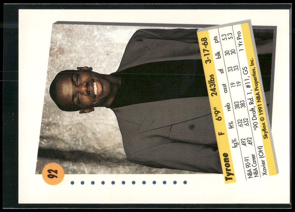 1991-92 SkyBox #92 Tyrone Hill