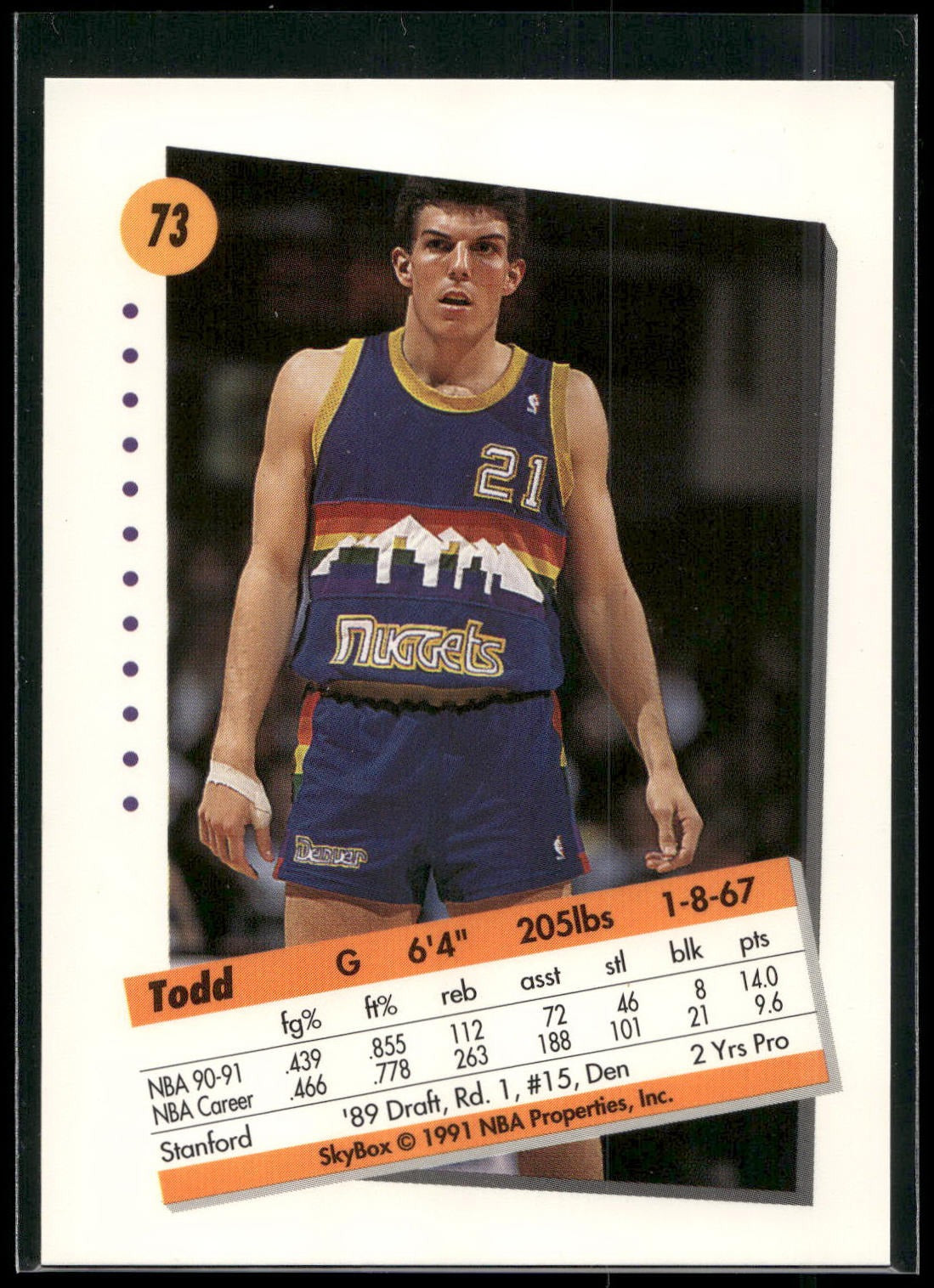 1991-92 SkyBox #73 Todd Lichti