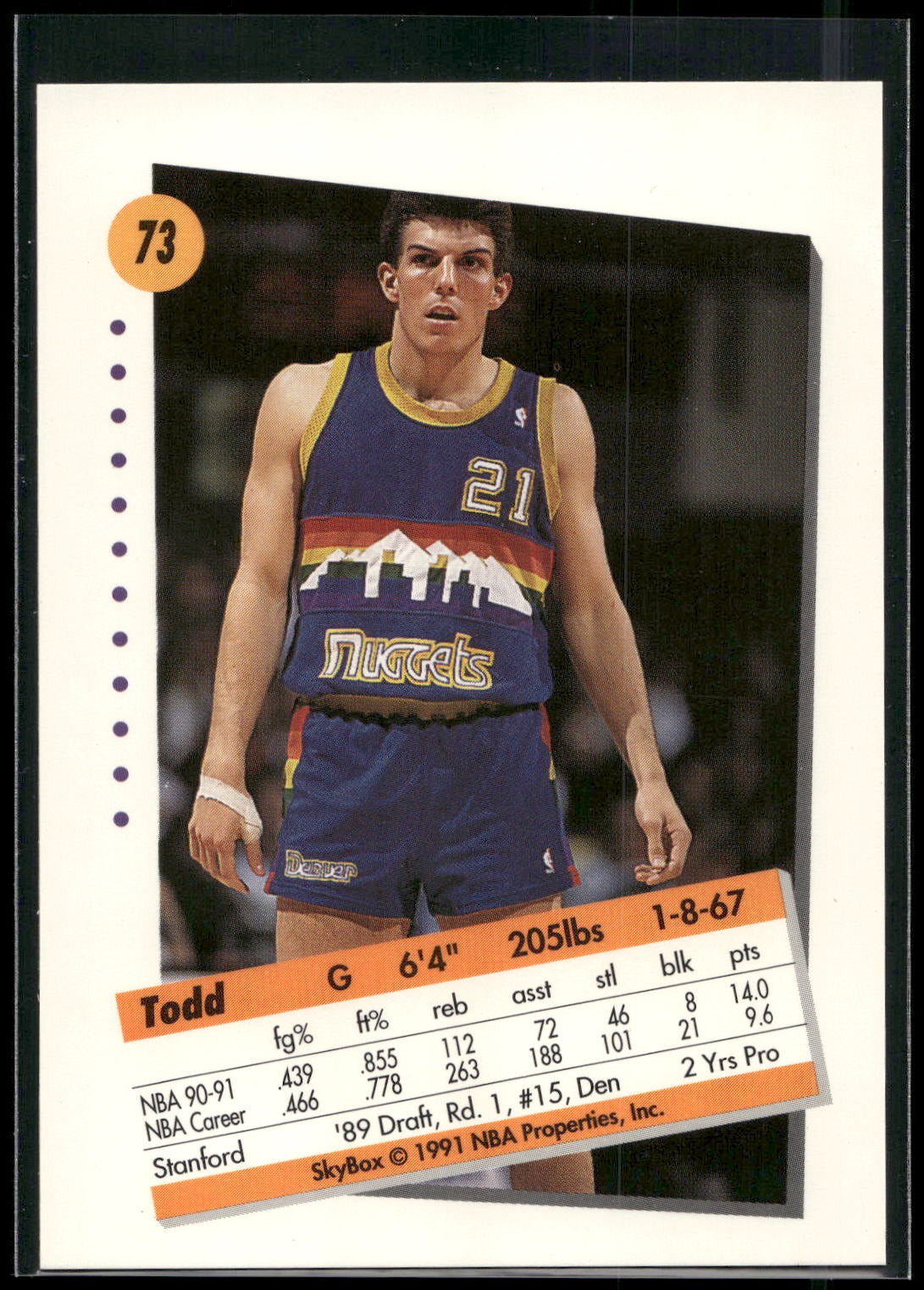 1991-92 SkyBox #73 Todd Lichti