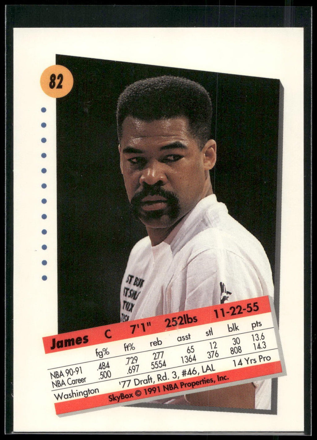 1991-92 SkyBox #82 James Edwards
