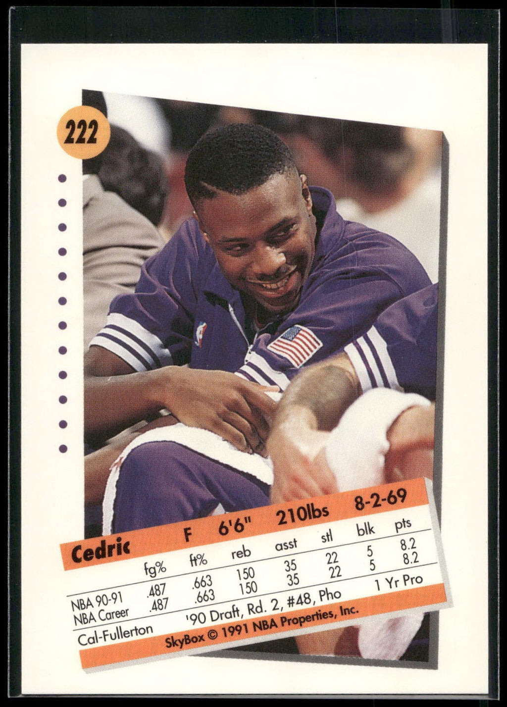 1991-92 SkyBox #222 Cedric Ceballos