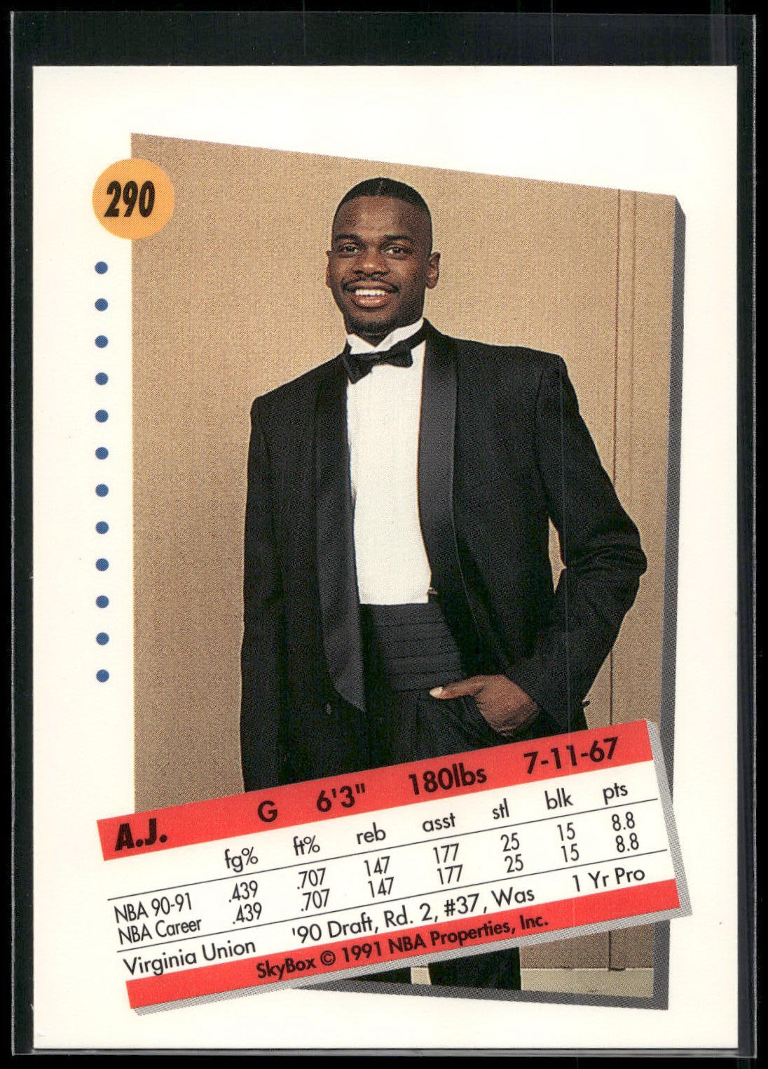 1991-92 SkyBox #290 A.J. English