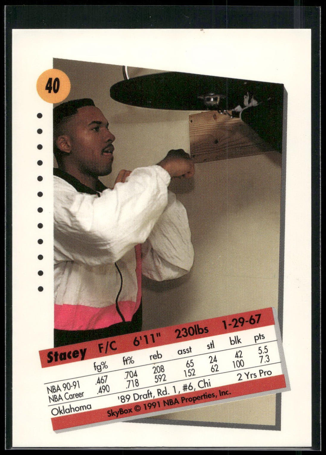 1991-92 SkyBox #40 Stacey King