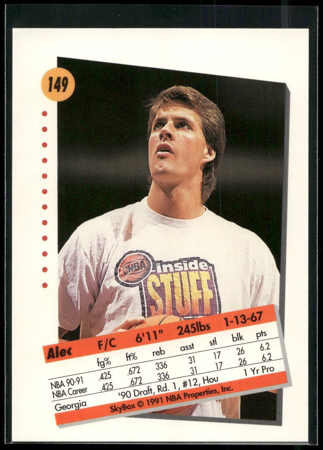 1991-92 SkyBox #149 Alec Kessler