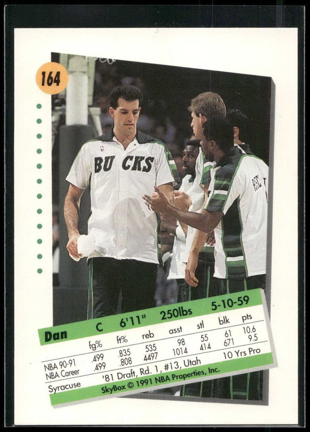 1991-92 SkyBox #164 Dan Schayes