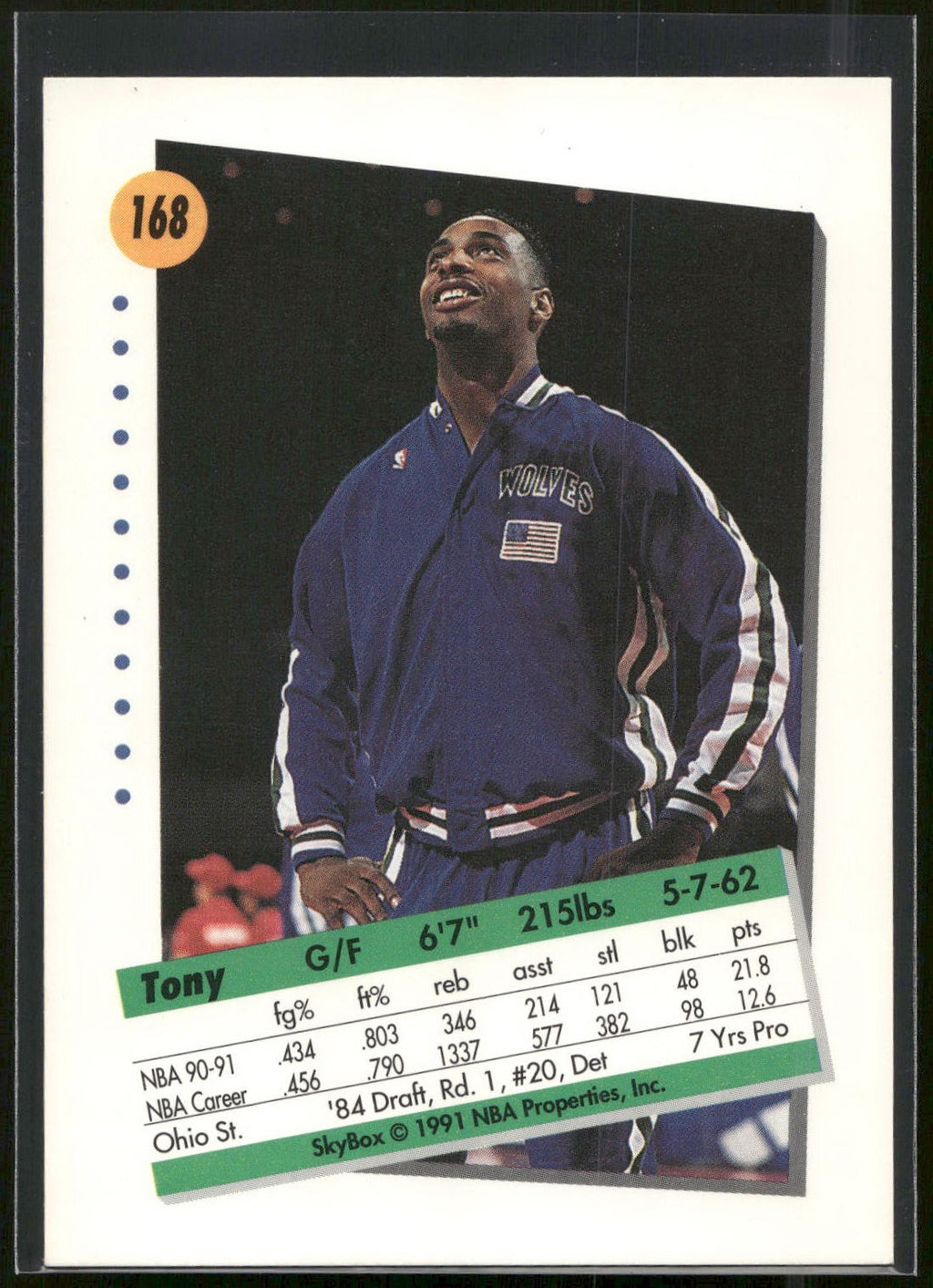 1991-92 SkyBox #168 Tony Campbell