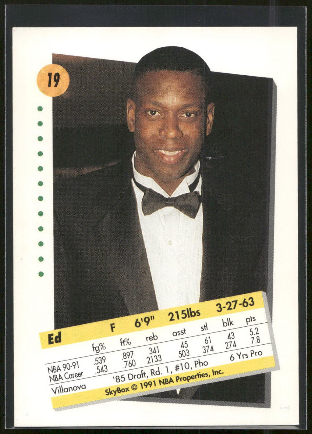 1991-92 SkyBox #19 Ed Pinckney