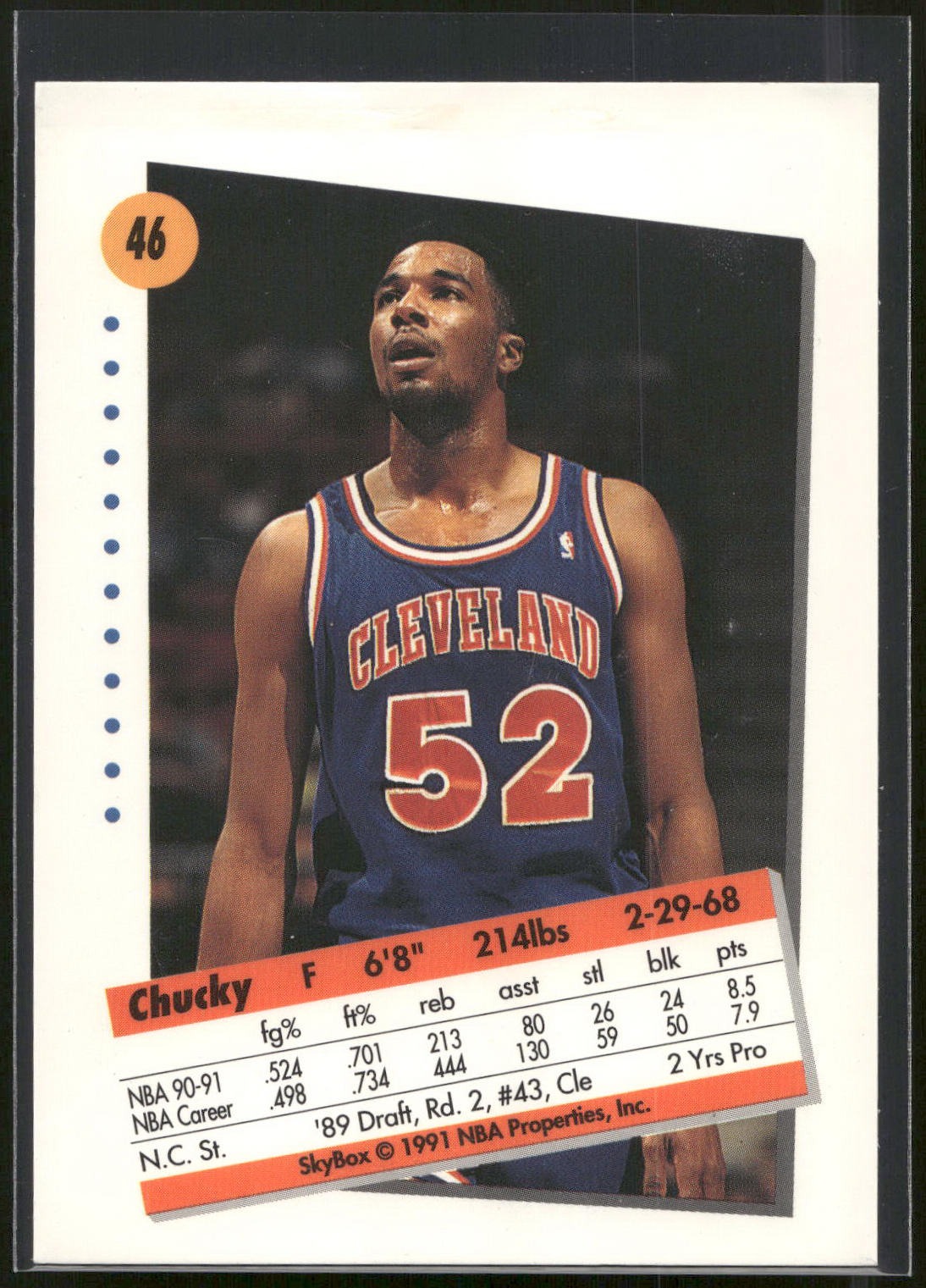 1991-92 SkyBox #46 Chucky Brown