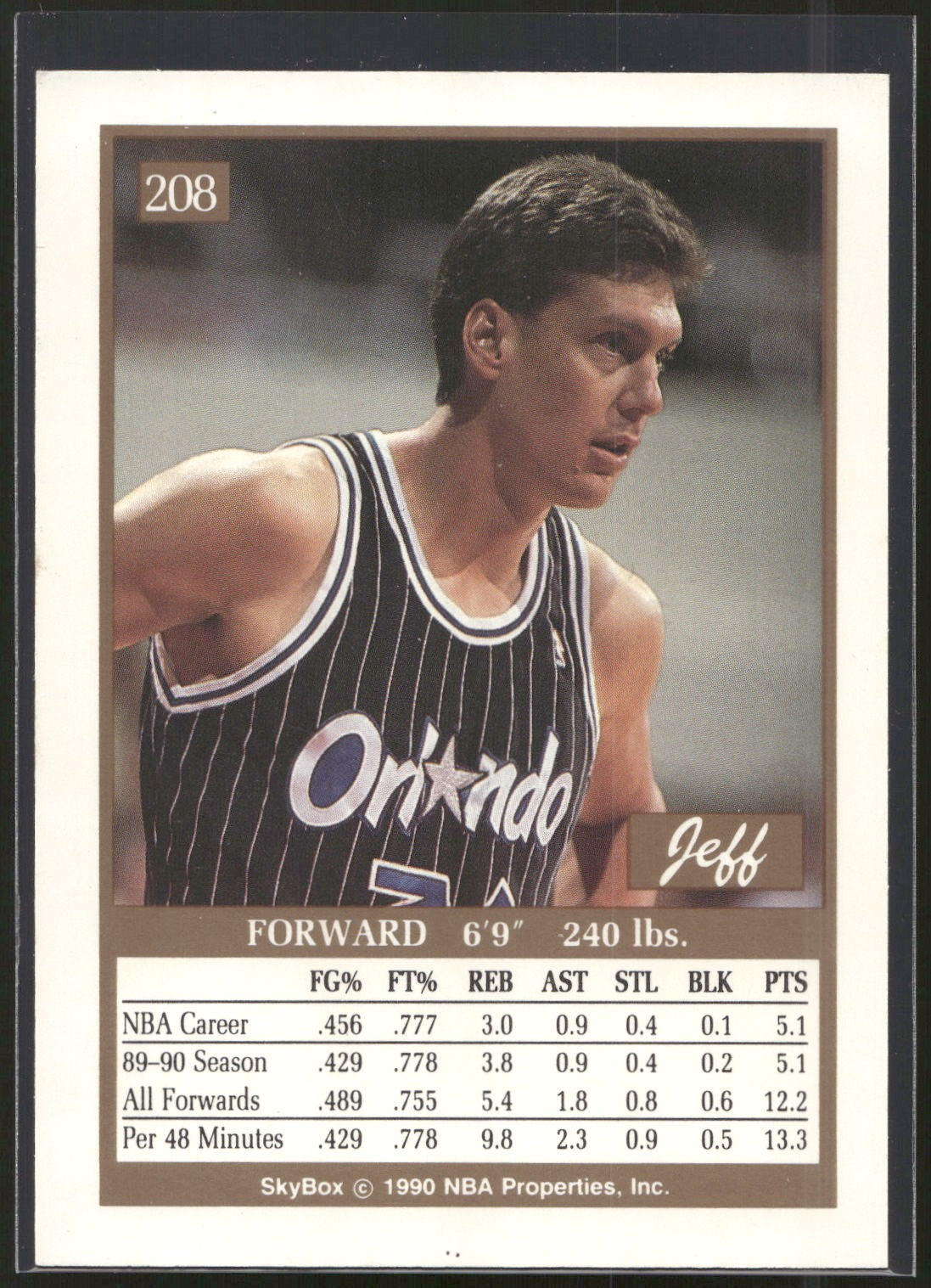 1990-91 SkyBox #208 Jeff Turner