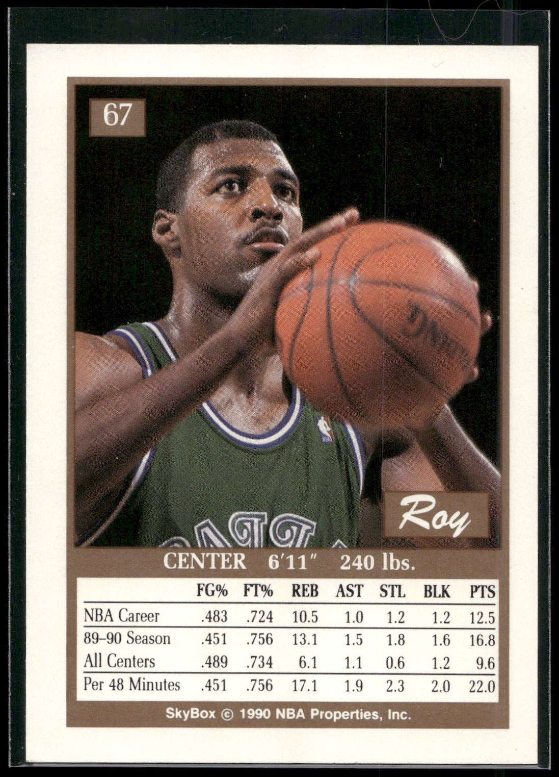 1990-91 SkyBox #67 Roy Tarpley