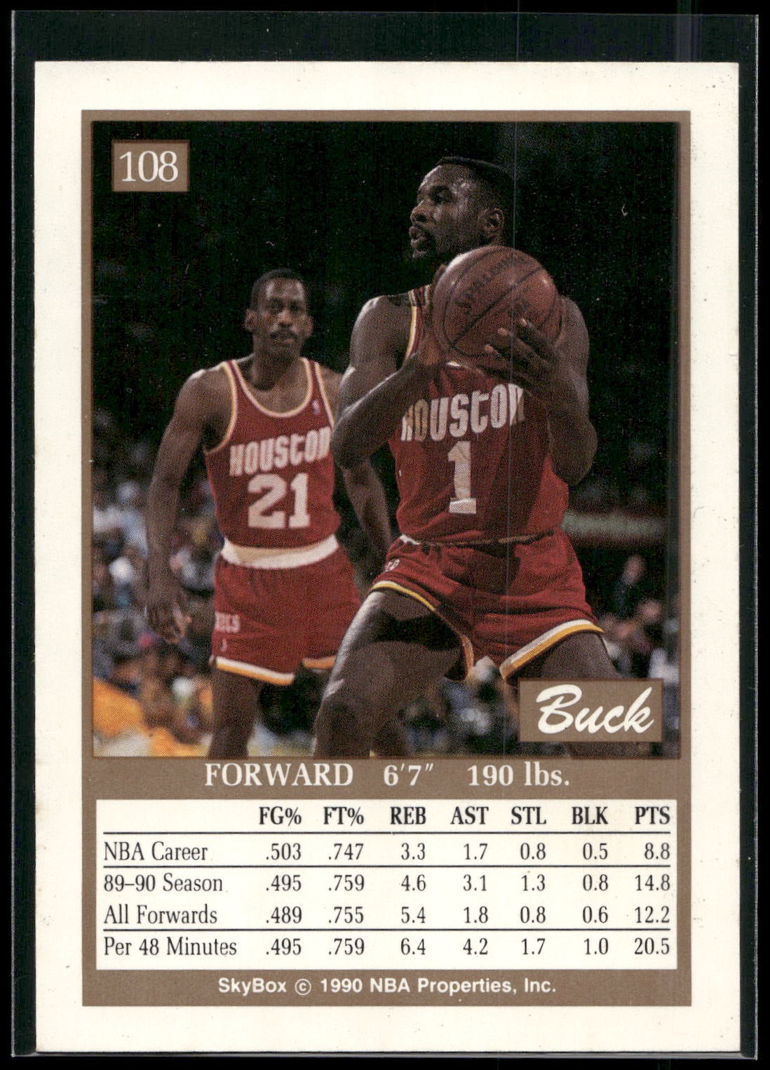 1990-91 SkyBox #108 Buck Johnson