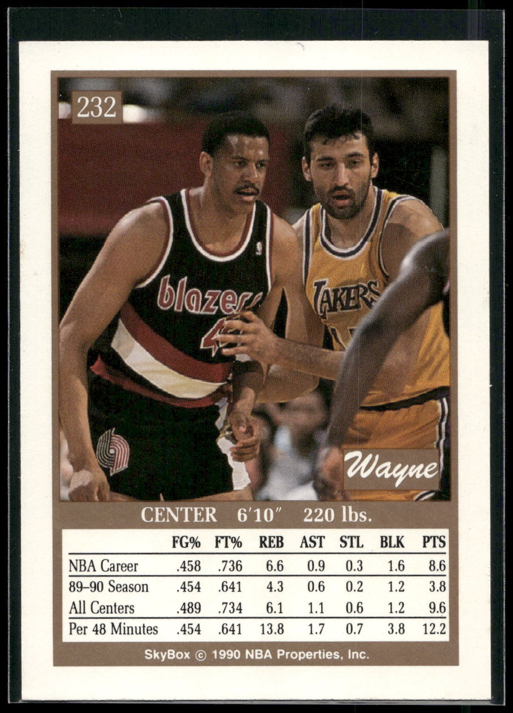 1990-91 SkyBox #232 Wayne Cooper