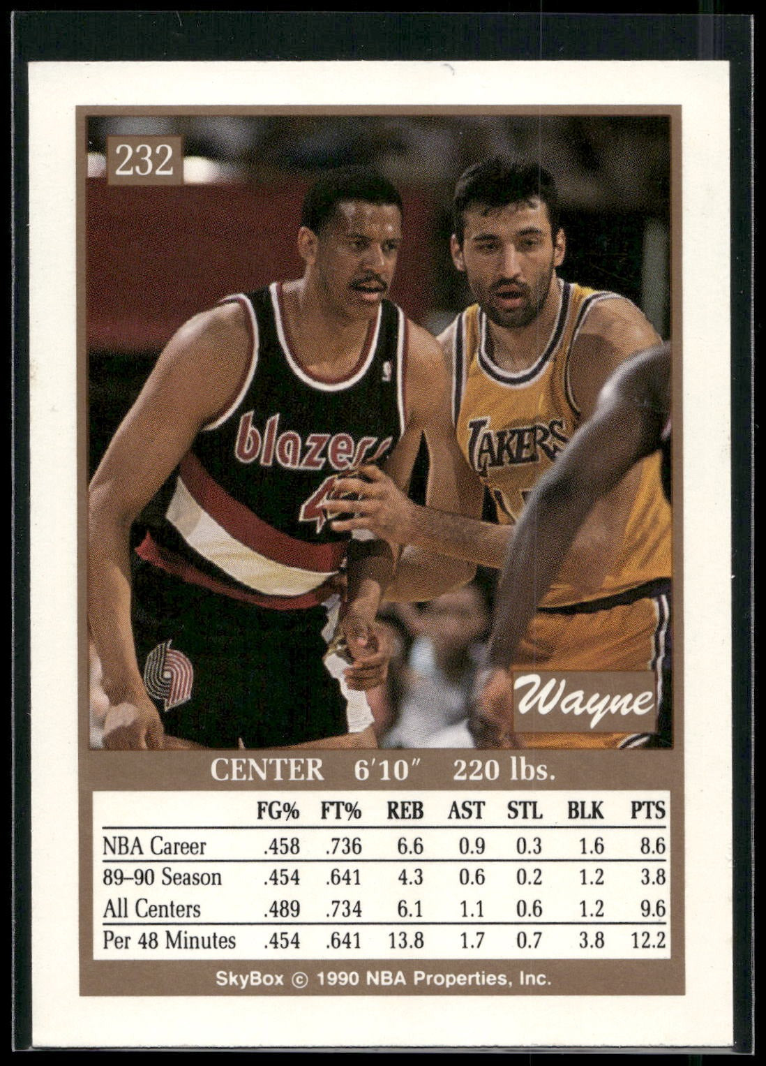 1990-91 SkyBox #232 Wayne Cooper