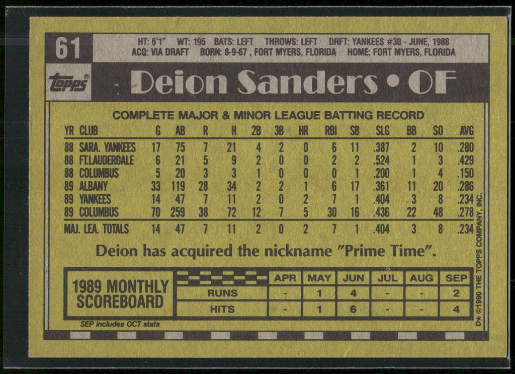 1990 Topps #61 Deion Sanders